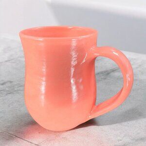 Haiti Genese Pottery Hand Made RedWare Coffee Mug Cup Hot Flamingo Pink Glaze